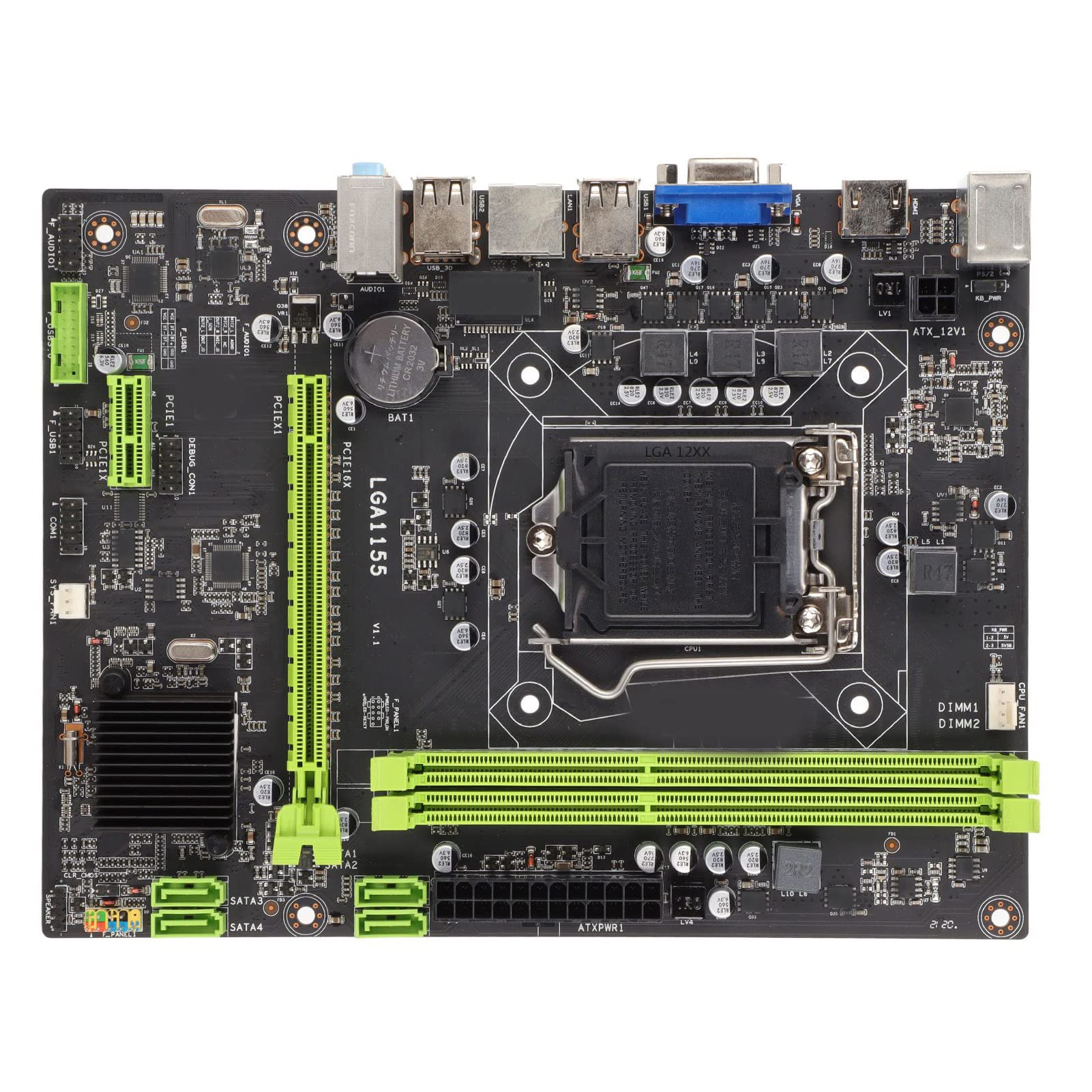 Desktop Computer Motherboard mATX, DDR3 V1/V2 LGA 1155,  SATA, HDMI+VGA Mainboard for Intel Core I7 I5 I3, for Pentium, for Celeron
