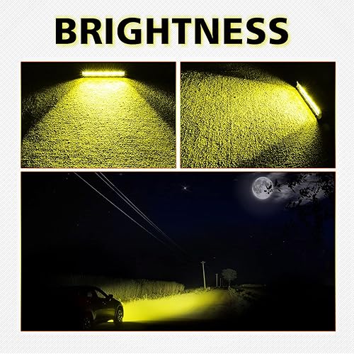 Miniatura 7 de Barra de luz LED ámbar de 40 pulgadas + cápsulas LED ámbar delgadas, 2 unidades de 7 pulgadas