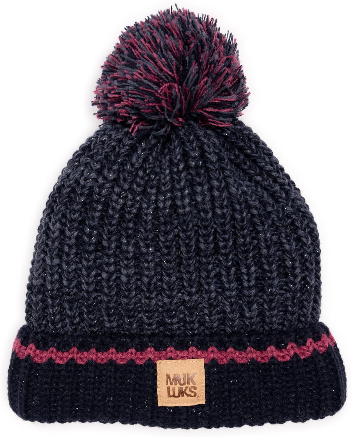 MUK LUKS Womens Marled Chunky Stitch Hat