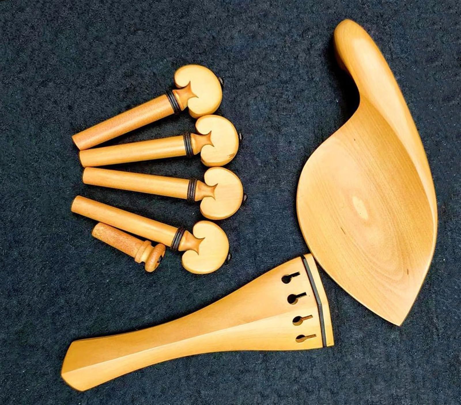 Parti di ricambio per violino Accessori Per Violino In Legno Di Bosso Parti Di Ricambio Piroli Mentoniera Cordiera Puntale Accordatore Fine(Violin part 3)
