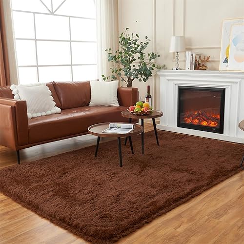 Miniatura 91 de AMTOVO Alfombras de área para sala de estar, 6 x 9 pies, color negro y gris, alfombra grande y esponjosa, alfombra para dormitorio, alfombra