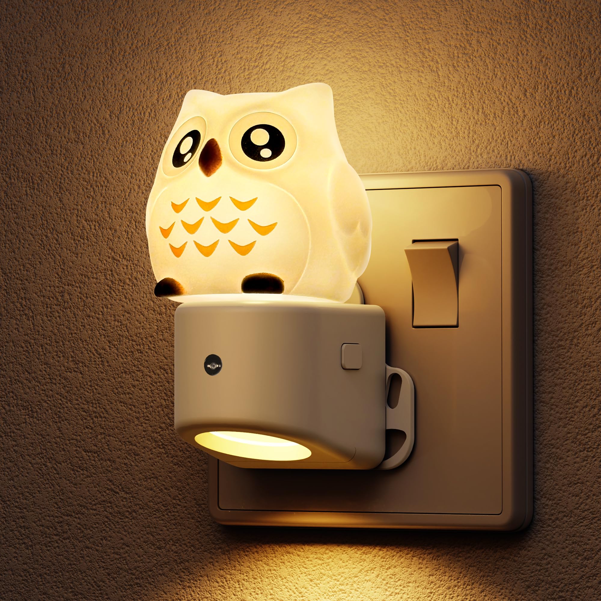 LOHAS-LED Night Light, 3D Owl Night Light Plug in Wall, Dusk to Dawn Sensor, RGB + Warm White 3000K, Baby Nightlight for Hallway, Nursery, Kids Room, Bedroom, Toddler — image 1