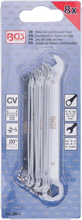 BGS BGS 8-Piece Mini Open Wrench Set 4-10 mm 1 piece 8646 Mini Screw Wrench Set SW 4 10 mm