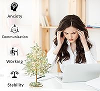 Vista 82 de Rose Quartz Gemstone Tree of LifeNatural Reiki Crystals Gemstone Chakra Tree for Positive Energy, Geode Agate Slice Base, Feng Shui Decor, Good