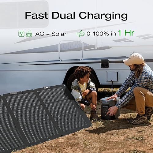 Miniatura 8 de EF ECOFLOW Generador solar DELTA 2 Max 2048Wh con panel solar de 2x220W, estación de energía portátil de batería LFP, salida de CA de hasta 3400W,