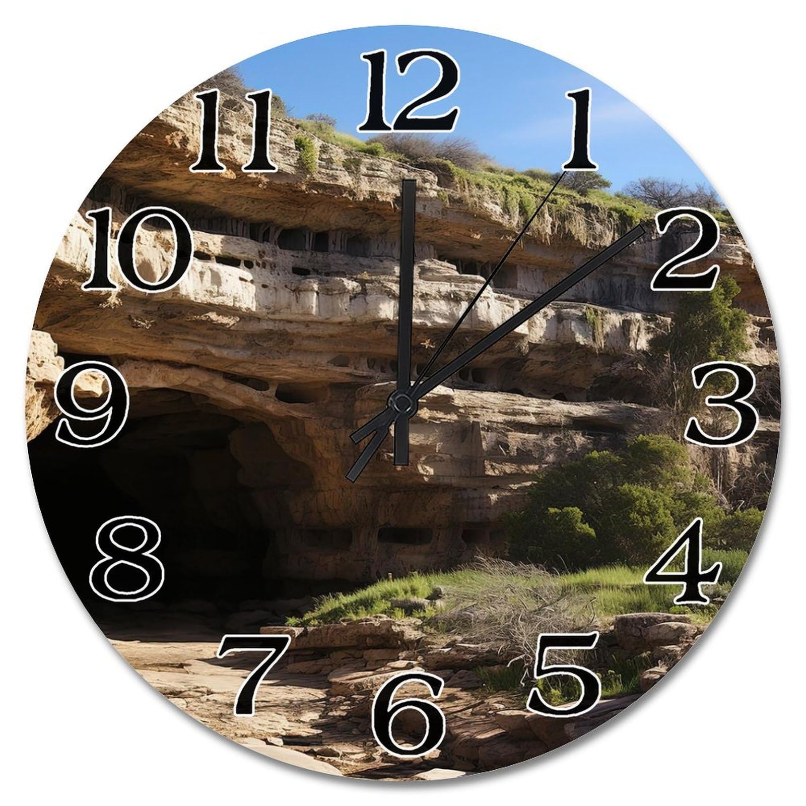 Horloge murale en bois de 38 cm pour salon chaleureux style ferme