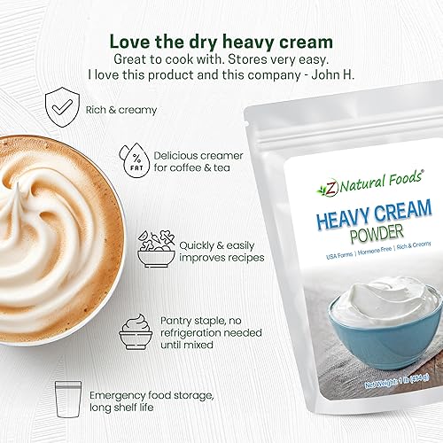 Miniatura 4 de Z Natural Foods Nata en polvo  Densa en nutrientes y deliciosa crema en polvo con 1 año de vida útil  Fácil de usar y perfecta para café, hornear y