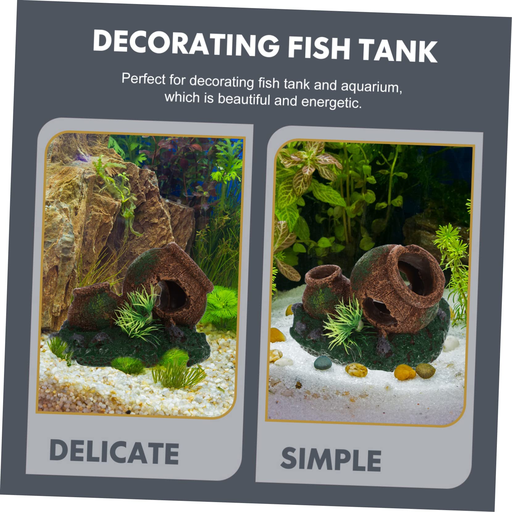 YARNOW 5 Pièces Maison D'élevage De Crevettes Grand Décor D'aquarium Se Cache Cacher Poisson Grotte De L'aquarium Cachettes Refuges Cachette De Décorations D’Aquarium Enceinte Résine