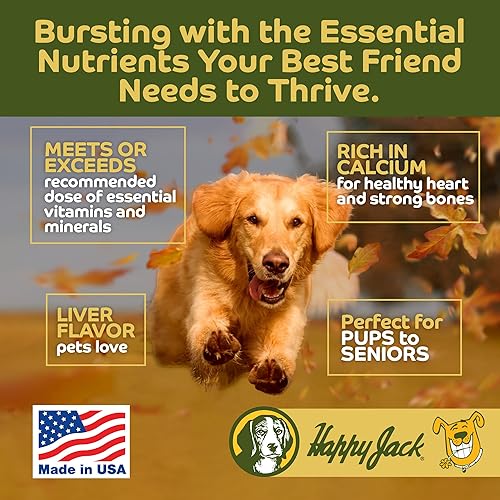 Miniatura 2 de Happy Jack Vita-Tabs Multivitaminas masticables para perros y gatos (50 tabletas pequeñas), suplementos vitamínicos y minerales para la salud