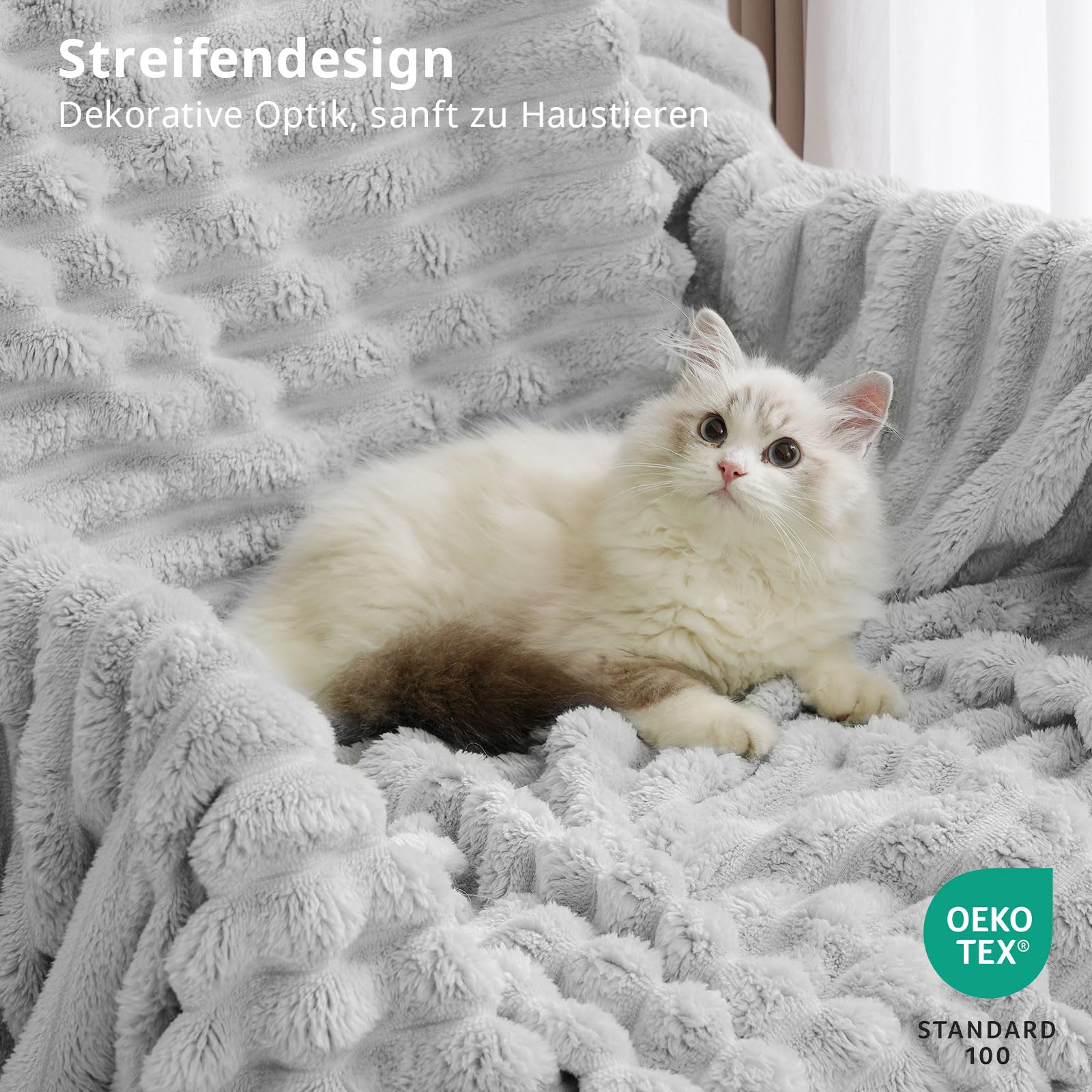 Bibykivn Knuffeldeken, wollig, zachte fleecedeken als bankdeken en sprei, behaaglijke plaid voor bank, bed en stoel, wollige woondeken voor thuis (grijs, 200 x 230 cm Bibykivn Knuffeldeken, wollig, zachte fleecedeken als bankdeken en sprei, behaaglijke plaid voor bank, bed en stoel, wollige woondeken voor thuis (grijs, 200 x 230 cm