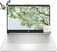 HP Laptop de 14 polegadas Microsoft Office 365 - Laptop para estudantes escolares - Windows 11 - Processador Intel Quad-core - USB C - Bateria de longa duração - ultraleve - Mini - Cabo HDMI (32 GB de