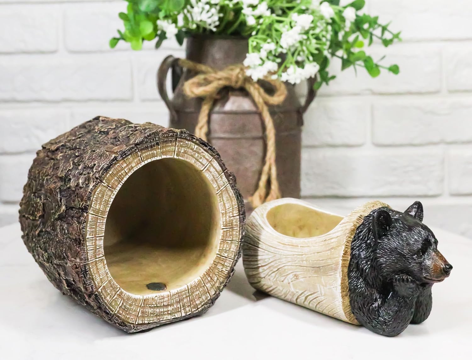 Ebros Gift Rustic Western Whimsical Daydreaming Black Bear in Tree Log Home Decorative Jewelry Trinket Box Figurine 5.25" Long Cabin Lodge Country Mountain Side Cottage Homes