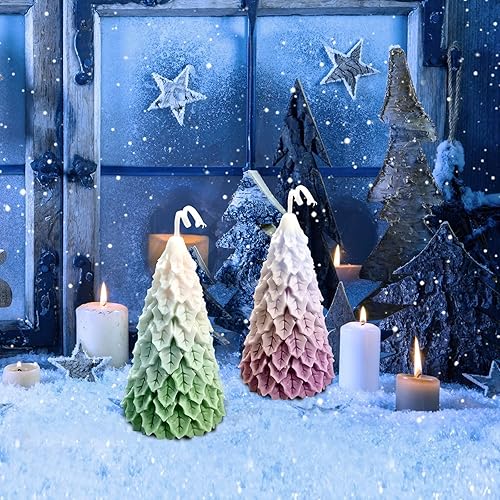 Miniatura 7 de YEJAHY Molde de vela 3D para árbol de Navidad moldes de resina de silicona para hacer velas de bricolaje vela de aromaterapia jabón hecho a mano