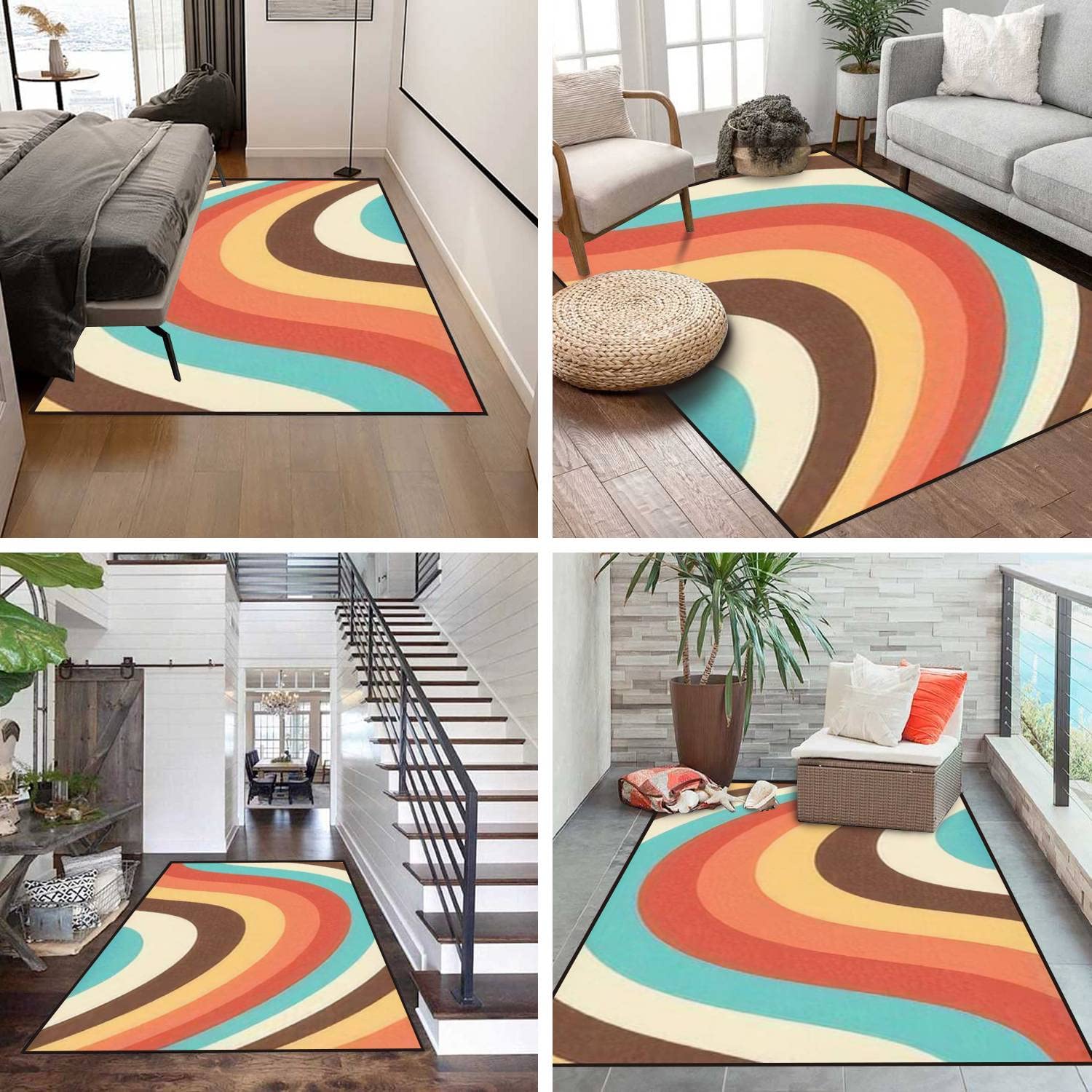 Amazon.com: 6x9 Rug Retro Groovy Abstract Colourful Textured