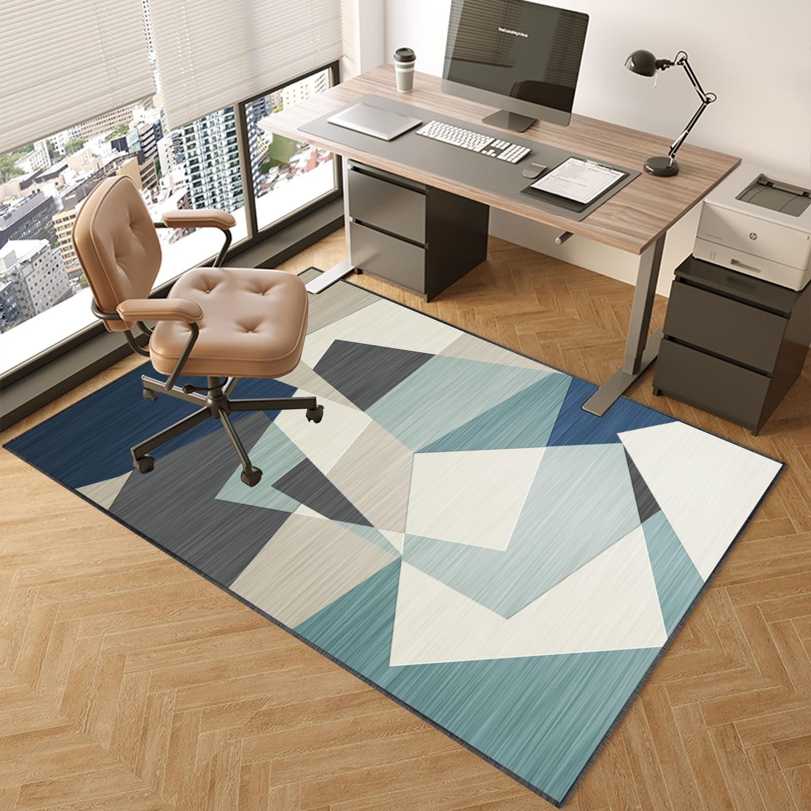 TOYOCC Chair Mat 120 x 140 cm Office Chair Mat for Hard Floor Non-Slip Gaming Chair Mats for Low Pile Carpet Protector Desk Chairmats Computer Rolling Chair Mat Home Hardwood Floor Protection Mat
