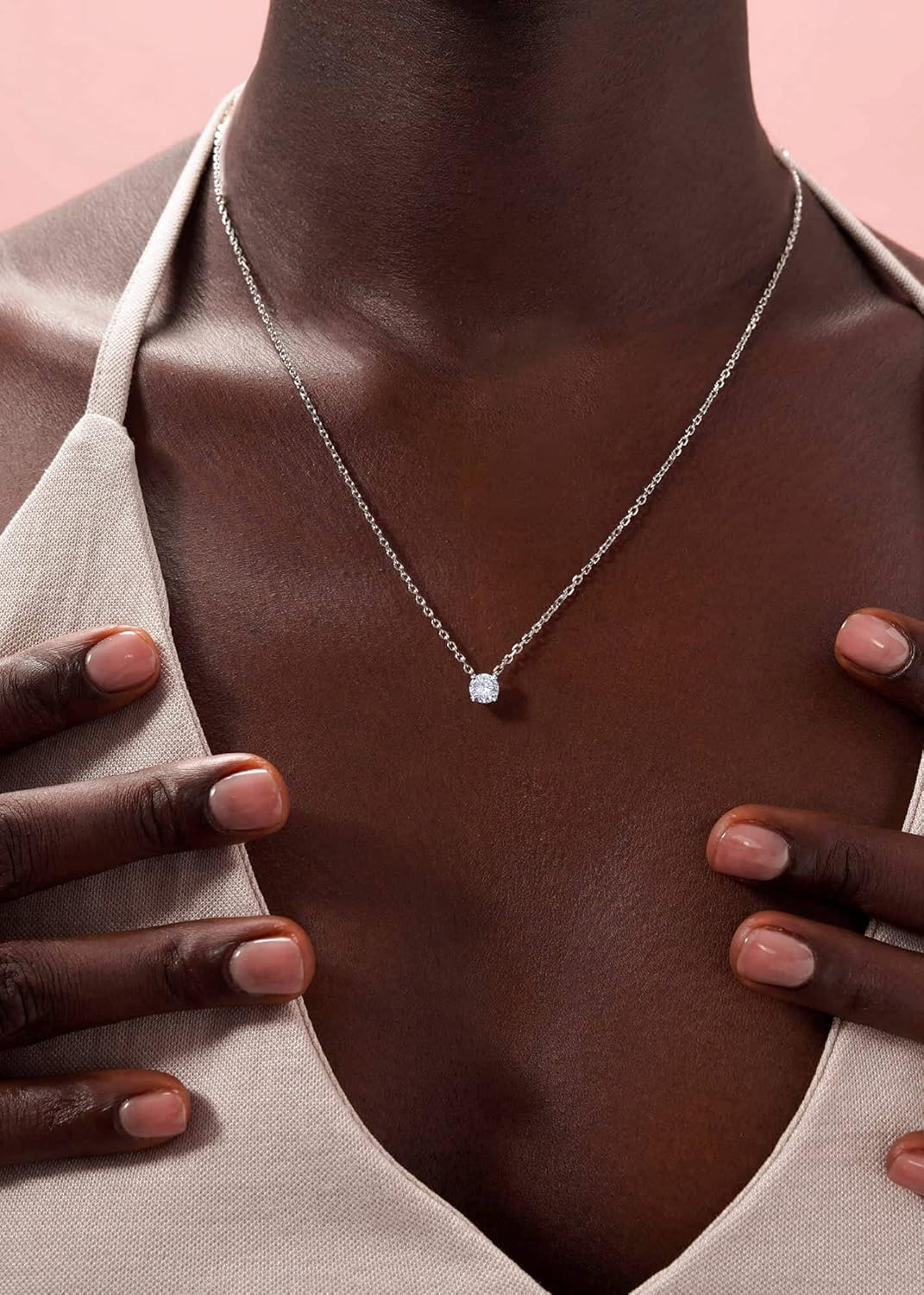 S.Leaf Gold Choker Birthstone Necklace for Women Sterling Silver Gold Plated Pendant Cubic Zirconia Solitaire Choker Necklace for Women Birthday Gifts - Image 3