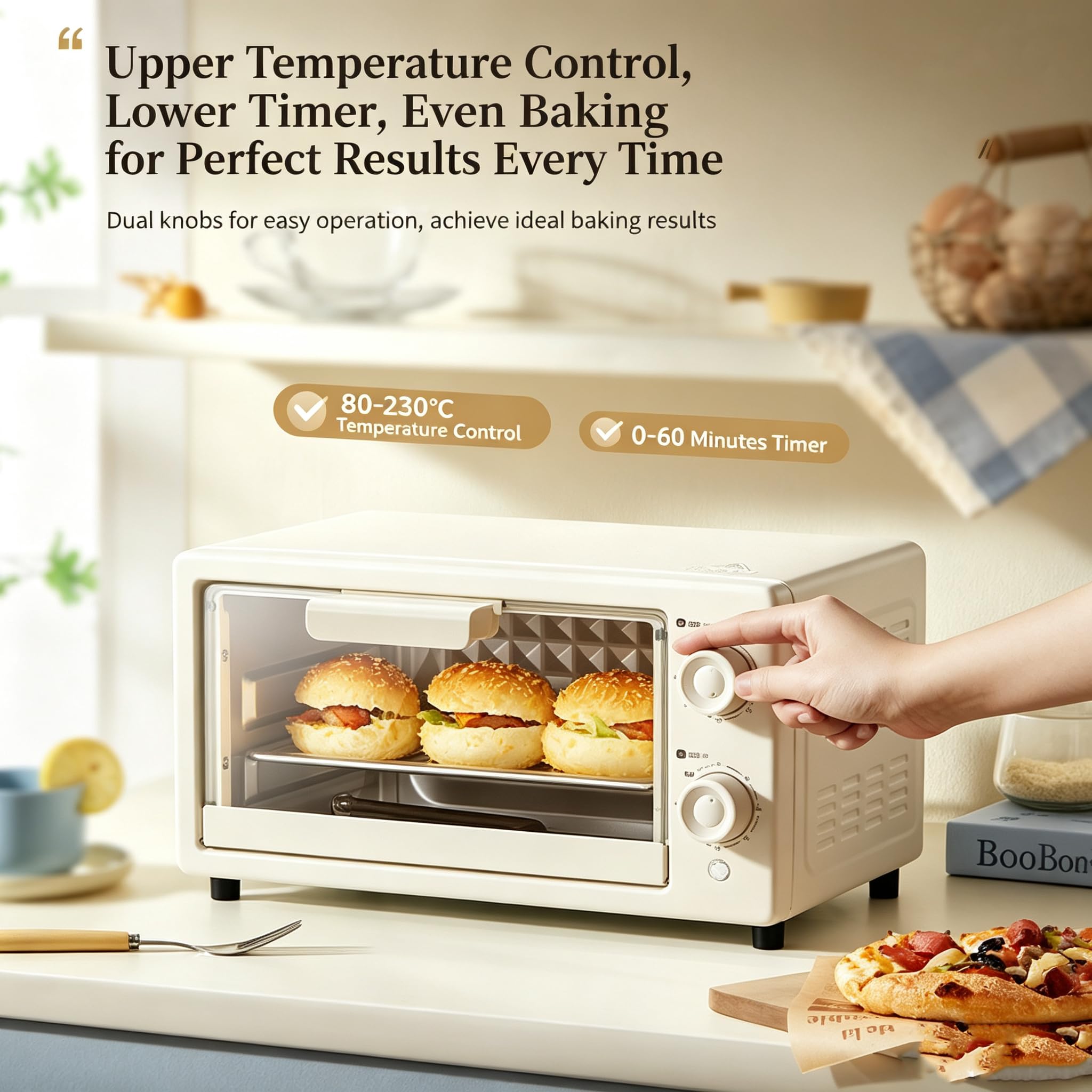 Forno Elettrico Da 800 W, Tostapane A Convezione Da Banco Da 10 Litri
