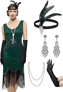 YESSA Flapper Dresses 1920s Gatsby Dress for Women Roaring 20s Costumes Fringed Sequin Cocktail