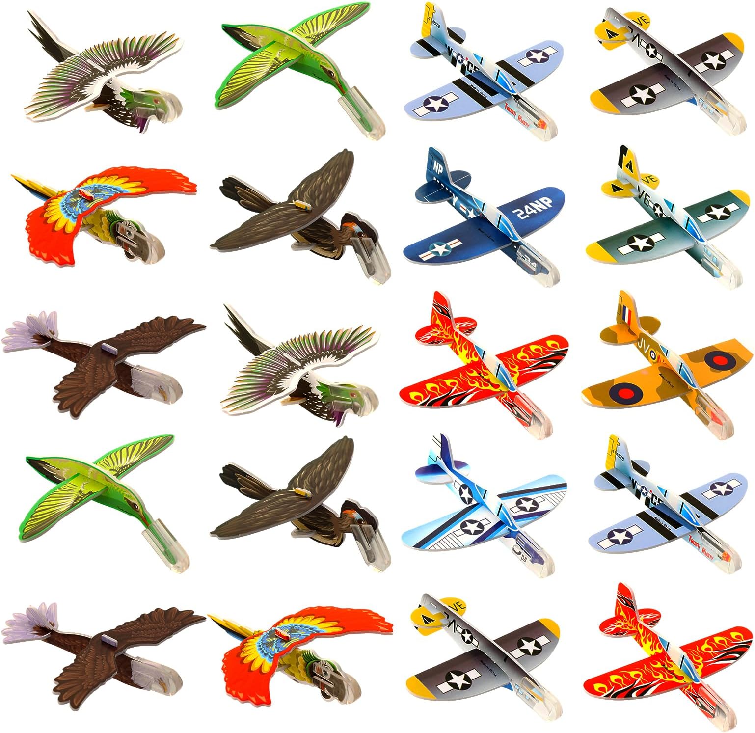 HAPTIME 60 Pcs Foam Airplanes Party Favors for Kids - Glider Planes, Paper Airplanes Kit for Ages 3-5, Bulk Toys, Goodie Bag Stuffers, Carnival Prizes in Bulk