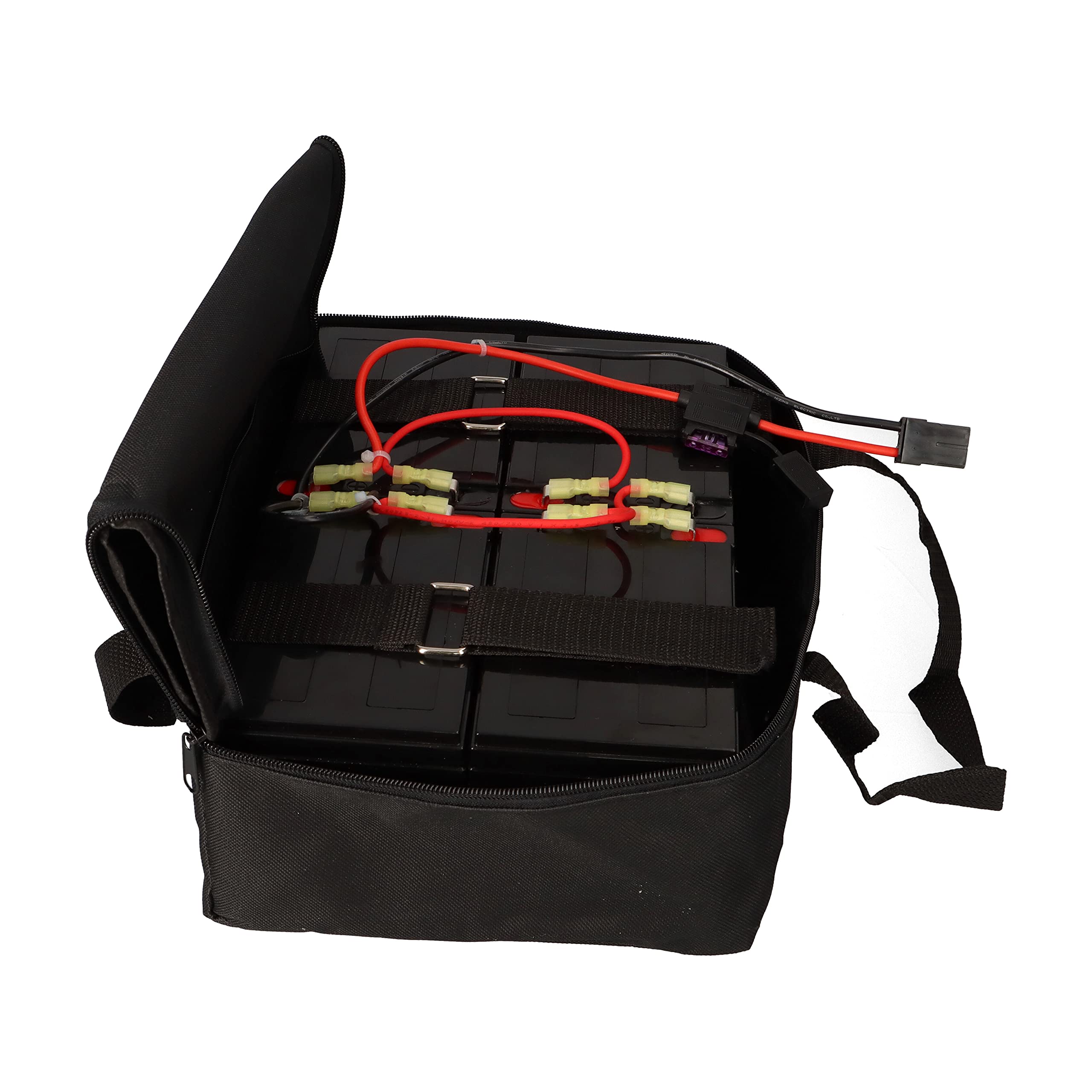 Batterie pour trottinette électrique Mach1 48 V – 4 × 12 V 15 Ah (total 48 V) + sac de transport – Plug & Play – Compatible avec Mach1, SXT, MZ, Charly – Installation rapide, longue durée de vie