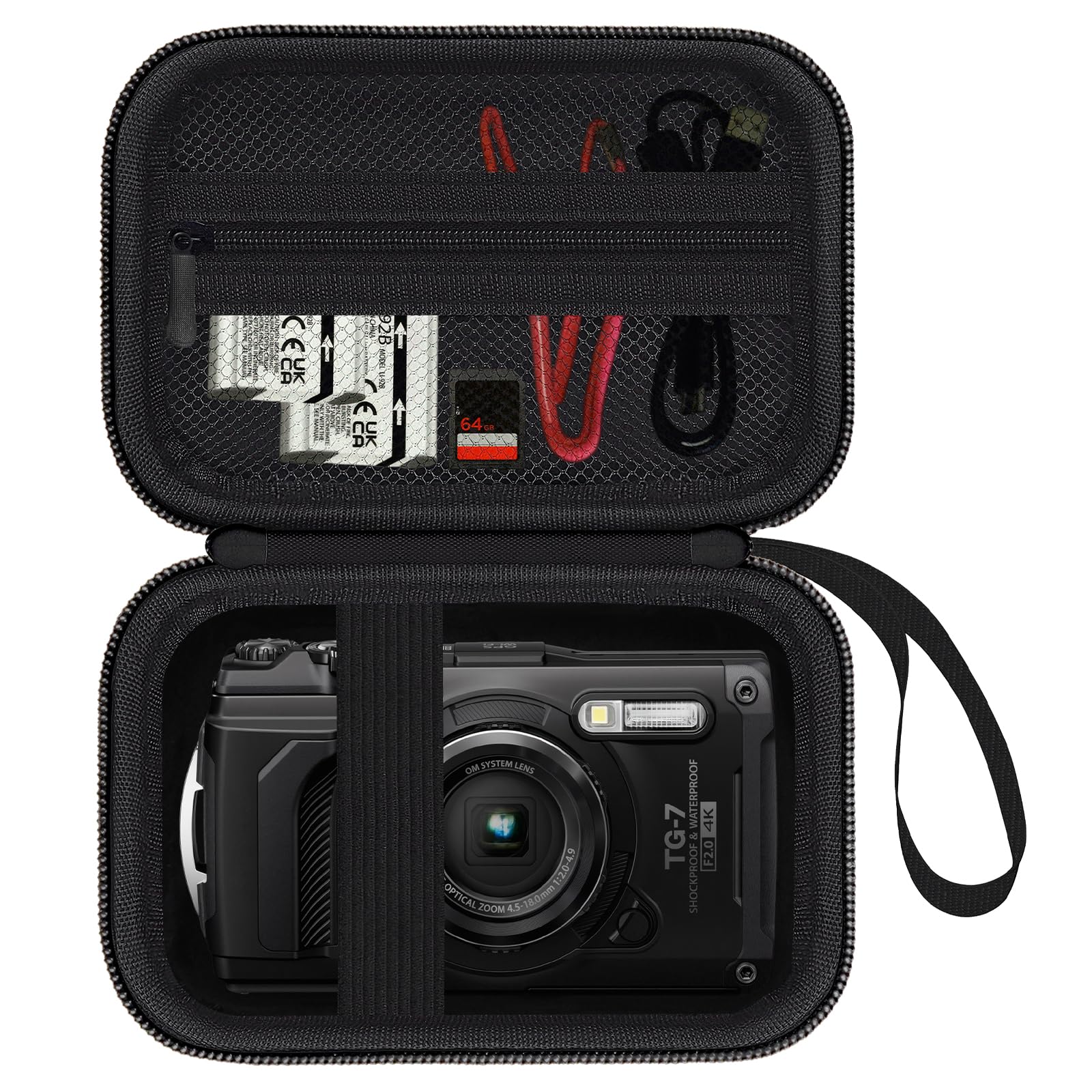 HESPLUS Camera Case for Olympus Tough TG-7 / OM System TG-6 / TG-5 / TG-4 Waterproof Digital Camera - Black (CASE ONLY)