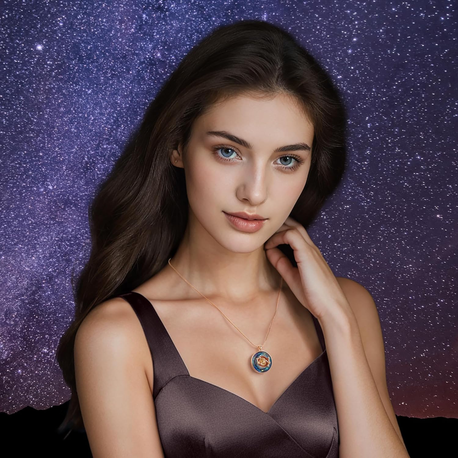 Distance Zodiac Constellation Birthstone Necklace for Women, S925 Sterling Silver Premium Austria Crystal Horoscope Pendant, Rose Gold Plated Necklace Christmas Birthday Jewelry Zodiac Gifts for Her - Image 4