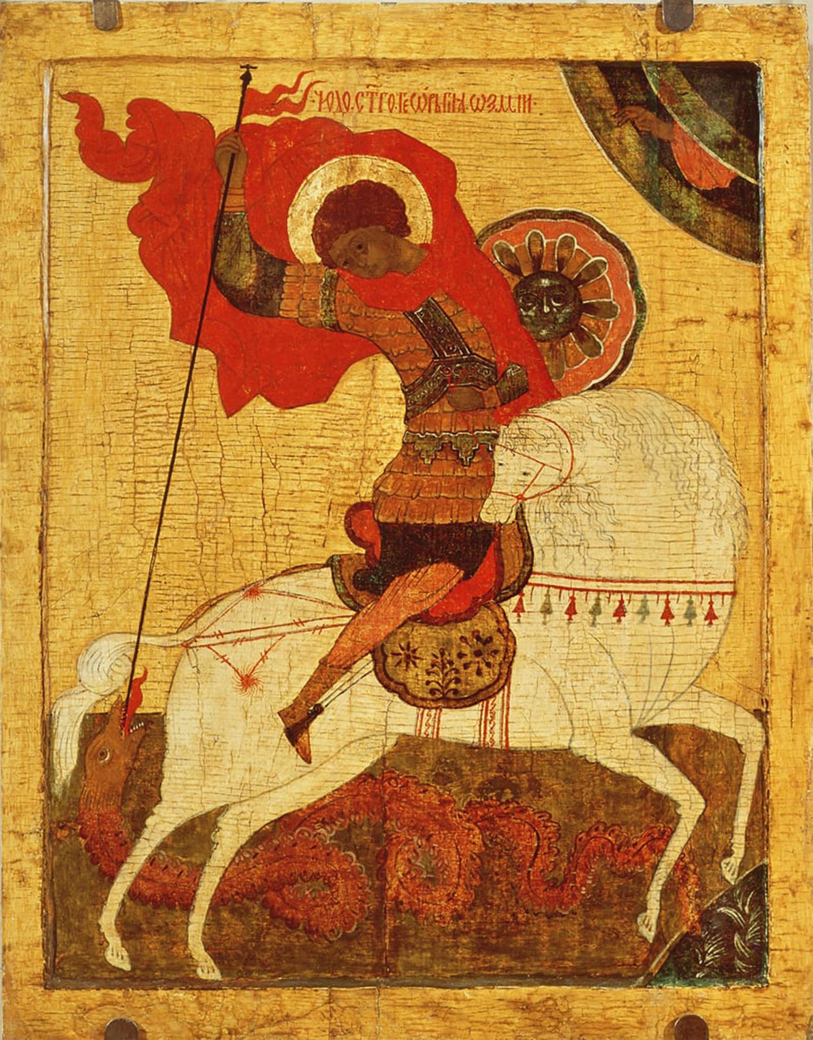 ARTXLXXBN Famous Print Painting Colorful Art Print Icon of St.george and the Dragon Late Th Century by Novgorod School Canvas Art Decorations for Home Decor 60x90cm