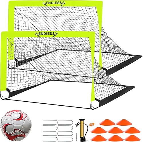 Deportes niños practican porterías de fútbol, juego de red de fútbol plegable desplegable, redes de fútbol portátiles para práctica, mini porteros -