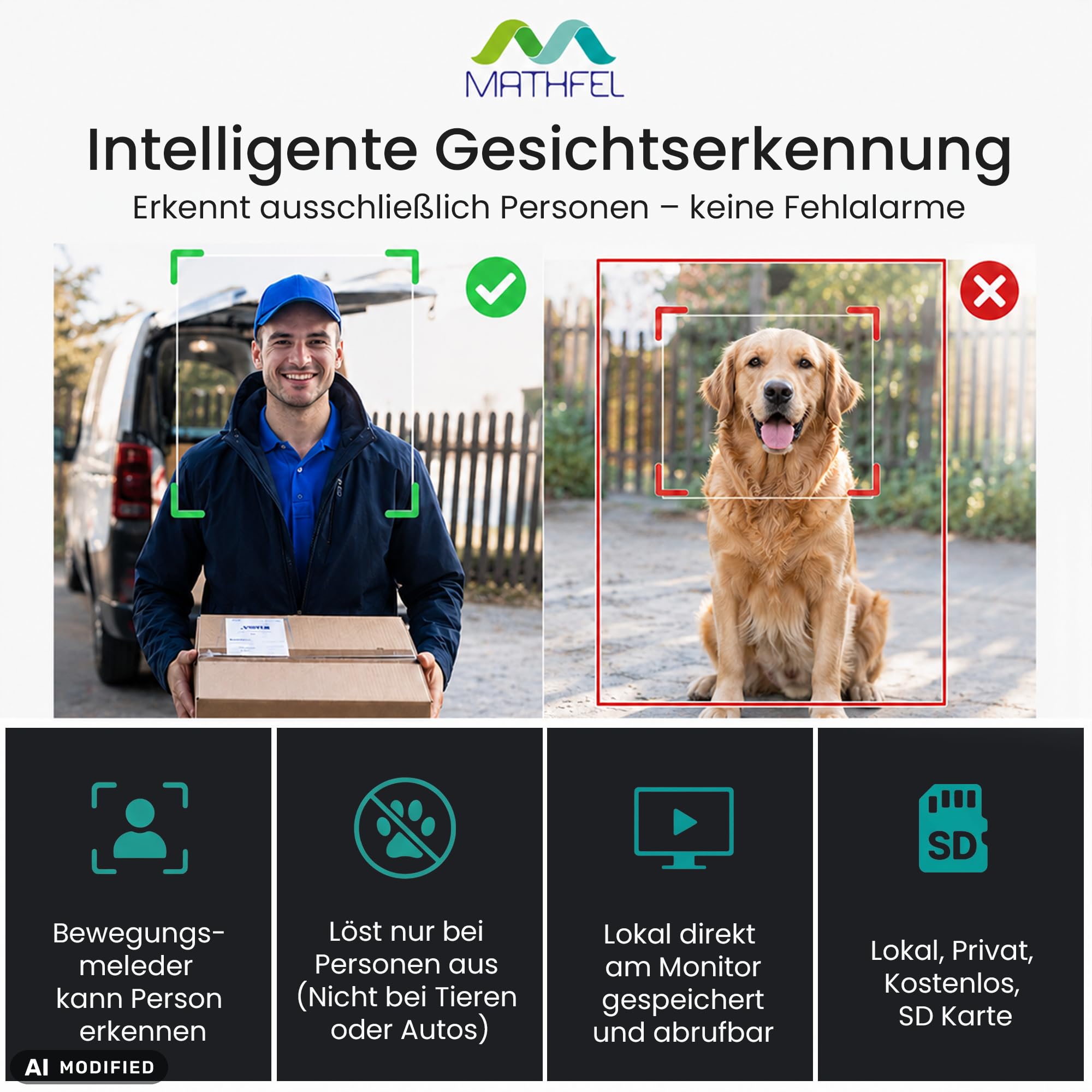 MATHFEL 2-Draht-Bus Video-Türsprechanlage – 3-Familienhaus, 170° Weitwinkelkamera, 3X 7-Zoll Touchscreen-Monitor, RFID, Anthrazit Außenstation, WLAN-App und IP65 wetterfest