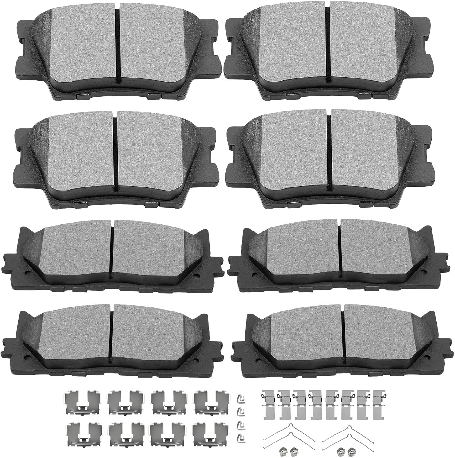 SCITOO Ceramic Front Rear Disc Brake Pad Set fit for 2013-2018 for LEXUS ES300h, 2007-2018 for LEXUS ES350, 2008-2018 for TOYOTA Avalon, 2007-2017 for TOYOTA Camry