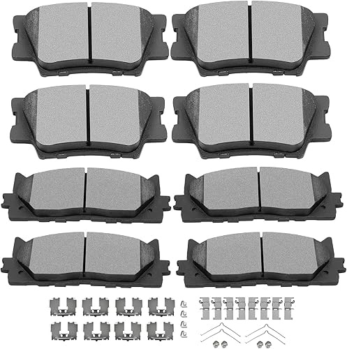 SCITOO Juego de pastillas de freno de disco delanteras y traseras de cerámica para Lexus ES300h 2013-2018, 2007-2018 para Lexus ES350, 2008-2018