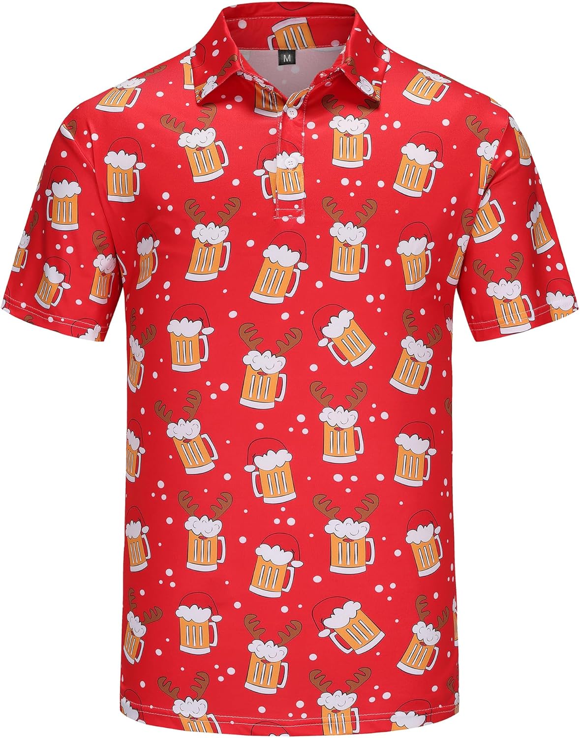 Mens Christmas Golf Polo Shirts Short Sleeve Funny Christmas Golf Shirts Ugly Santa Claus Shirts for Men - Image 3