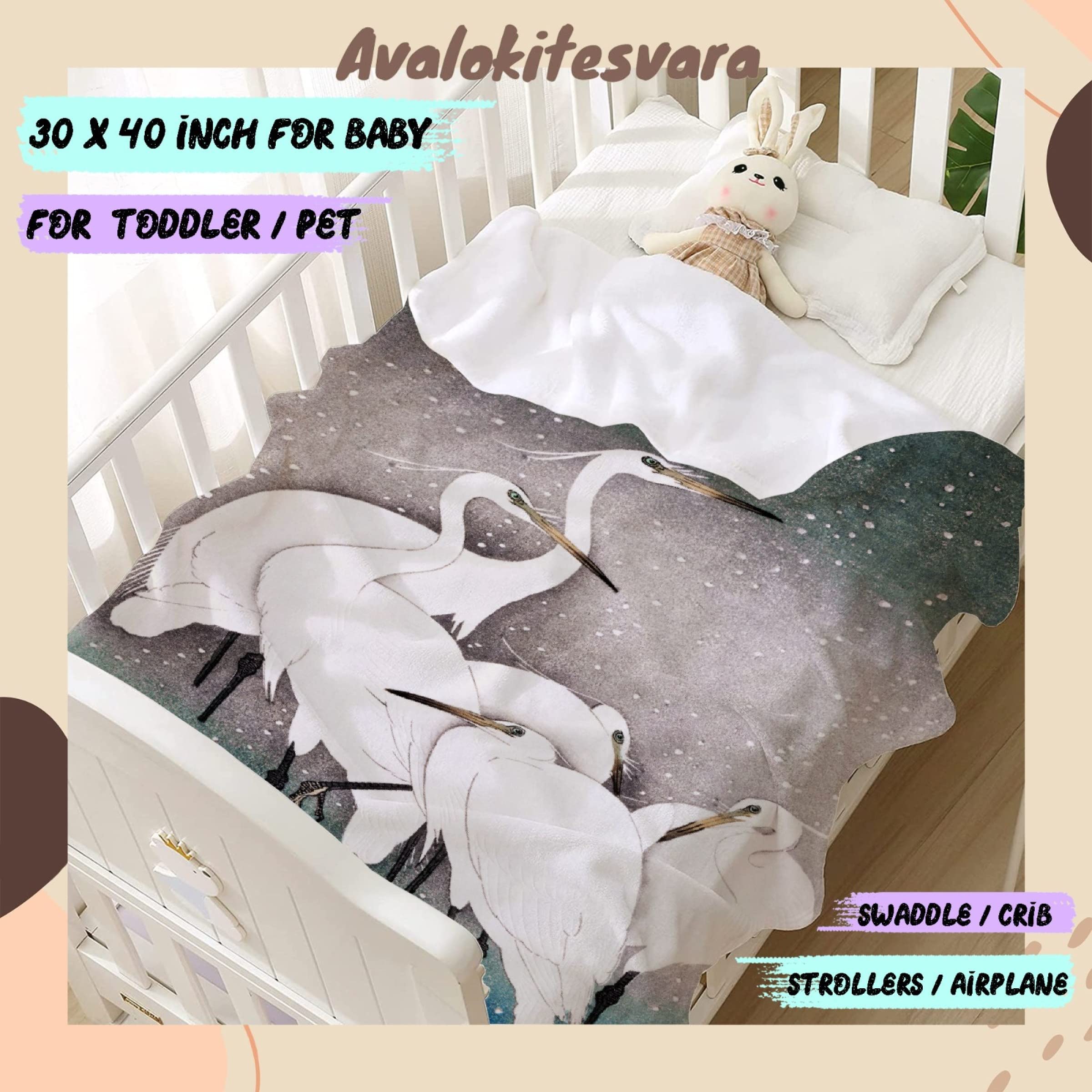 ARTBLANKET Group of Egrets Throw Blanket Fannel Fleece Super Soft Funny Blanket Travel Throw Blanket for Bed Couch Sofa 60x50 in for Teen Car