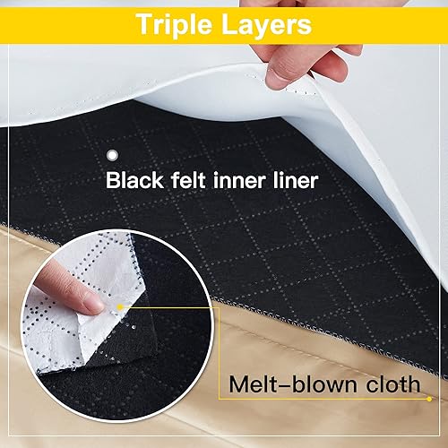 Miniatura 7 de NICETOWN Cortinas 100% opacas con aislamiento térmico, aislamiento del polvo, cortinas reductoras de ruido con forro de tela de fieltro, paneles de