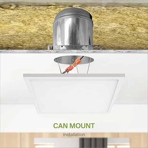 Miniatura 8 de ASD Lámpara LED de techo cuadrada empotrada de 12 pulgadas, iluminación de superficie de perfil bajo  5CCT, regulable, ultrafina, certificación ETL