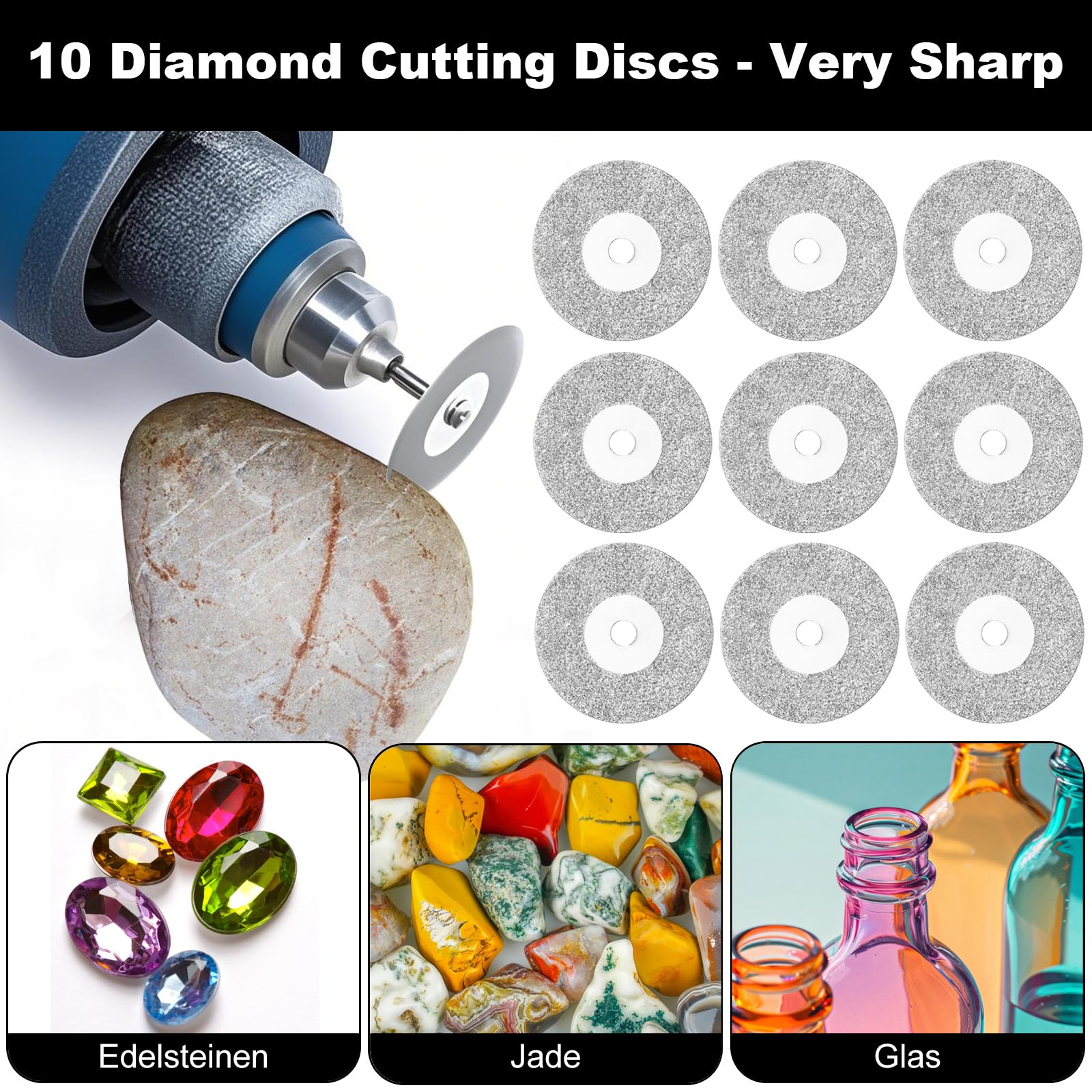 Discos de Corte Metal 98 Piezas, Hoja de Sierra Circular 1/8" Mandril para Herramientas Rotativas