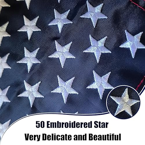 Miniatura 10 de FRF Bandera americana exterior de 4 x 6 pulgadas, hecha en Estados Unidos, bandera de Estados Unidos resistente con estrellas bordadas, bandera