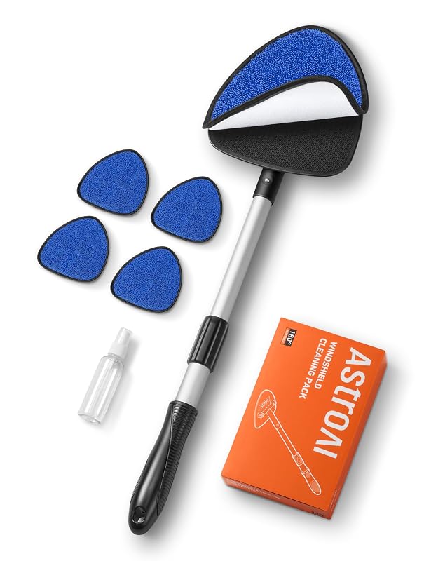 AstroAI Limpador de Para-brisa com Cabeça Giratória e Pads de Velcro, 4 peças