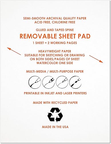 Miniatura 2 de Design Ideation marcador de marca, bloc de dibujo. Hoja extraíble para lápiz, tinta, marcador, carbón y acuarelas. Ideal para arte, diseño y