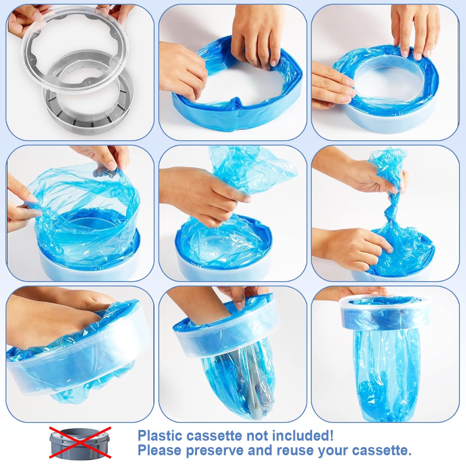6.5M Recambios Compatible con Tommee Tippee 6 Piezas,Longitud Extendida, Engrosada Recambio Papelera Pañales Compatible con Tommee Tippee,Angelcare, Foppapedretti,LitterLocker, etc.
