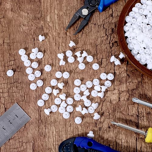 Miniatura 7 de 400 tapones de plástico para agujeros, tapas de orificio para tornillos de 0.197 in, tapones de botón redondos, tapones de agujero blanco para