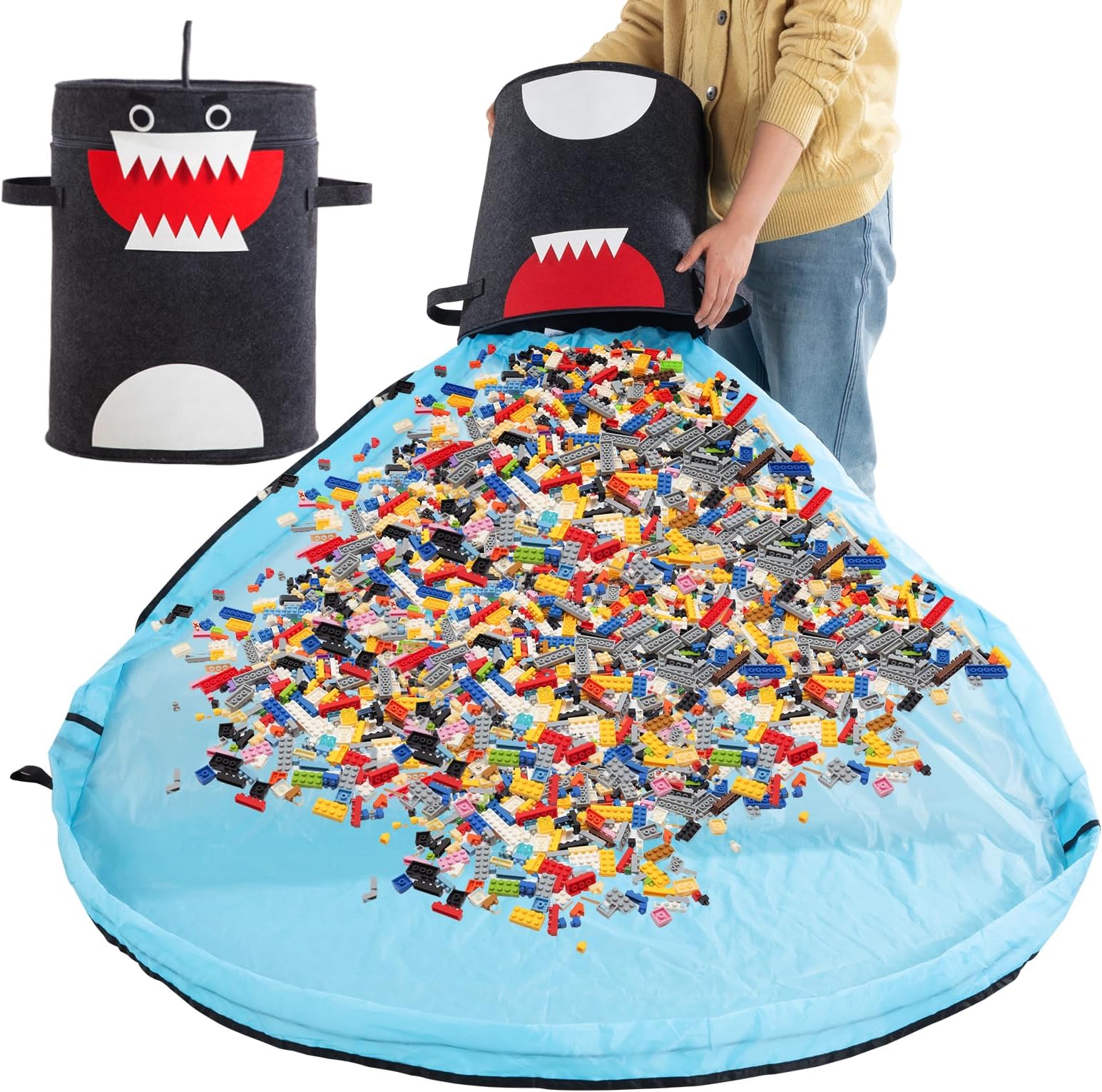 MABOZOO Extra Large Shark Kids Toy Storage Bin with 59 inch