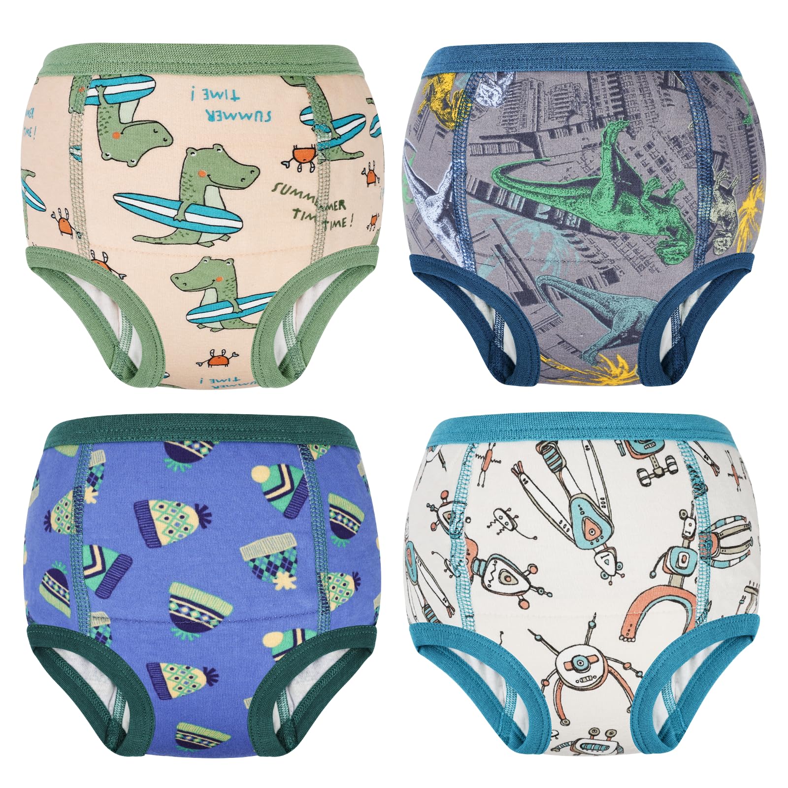 FLYISH DIRECT Confezione da 4 Mutandine di Apprendimento - Pantaloni da Addestramento per Neonati in Cotone Mutandine di Apprendimento per Bambini
