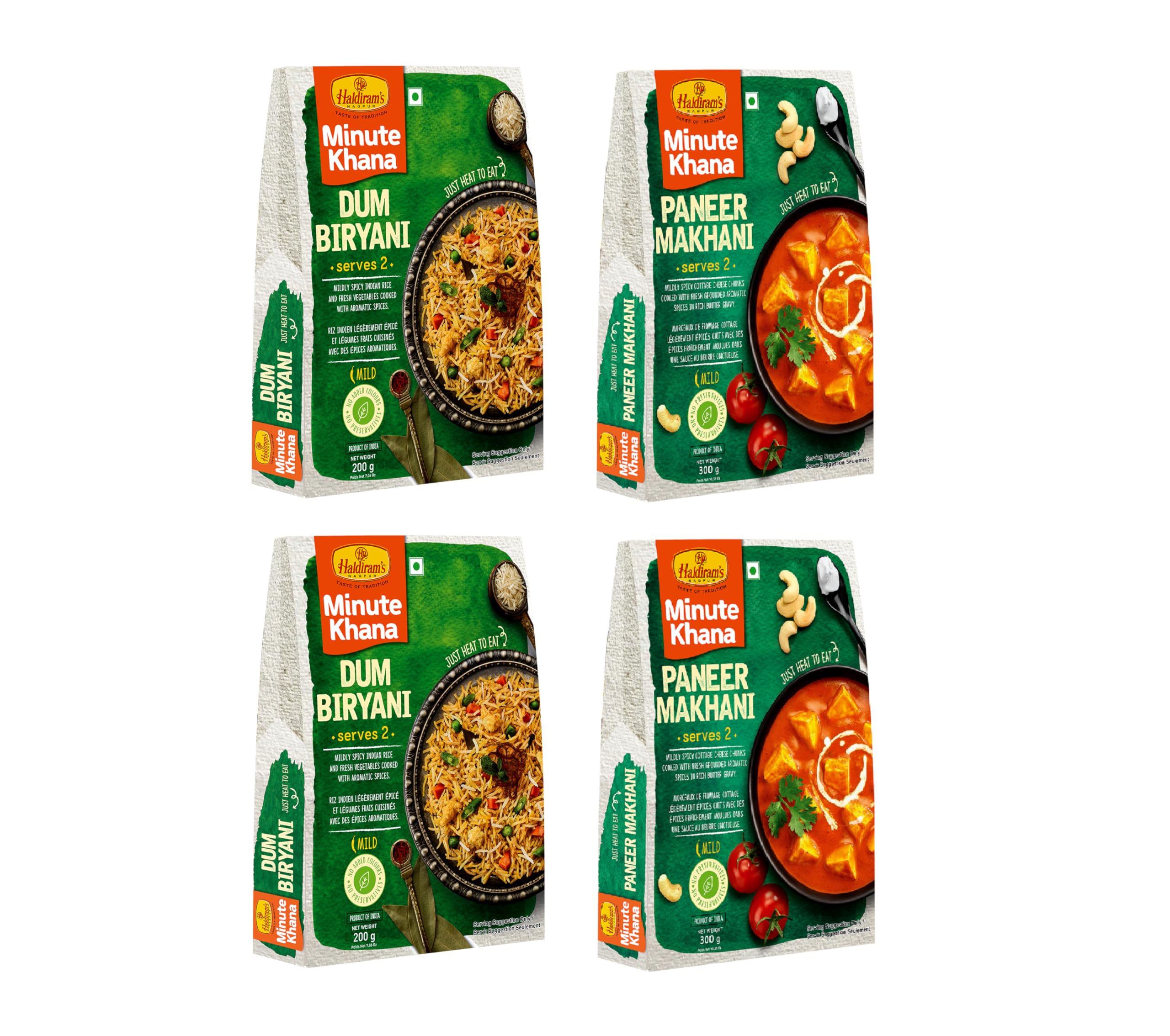 Haldirams Nagpur Ready To Eat Paneer Makhani 300g (Pack of 2) With Dum Biryani 200g (Pack of 2) Combo (B0D45F9KDF) Amazon Price History, Amazon Price Tracker