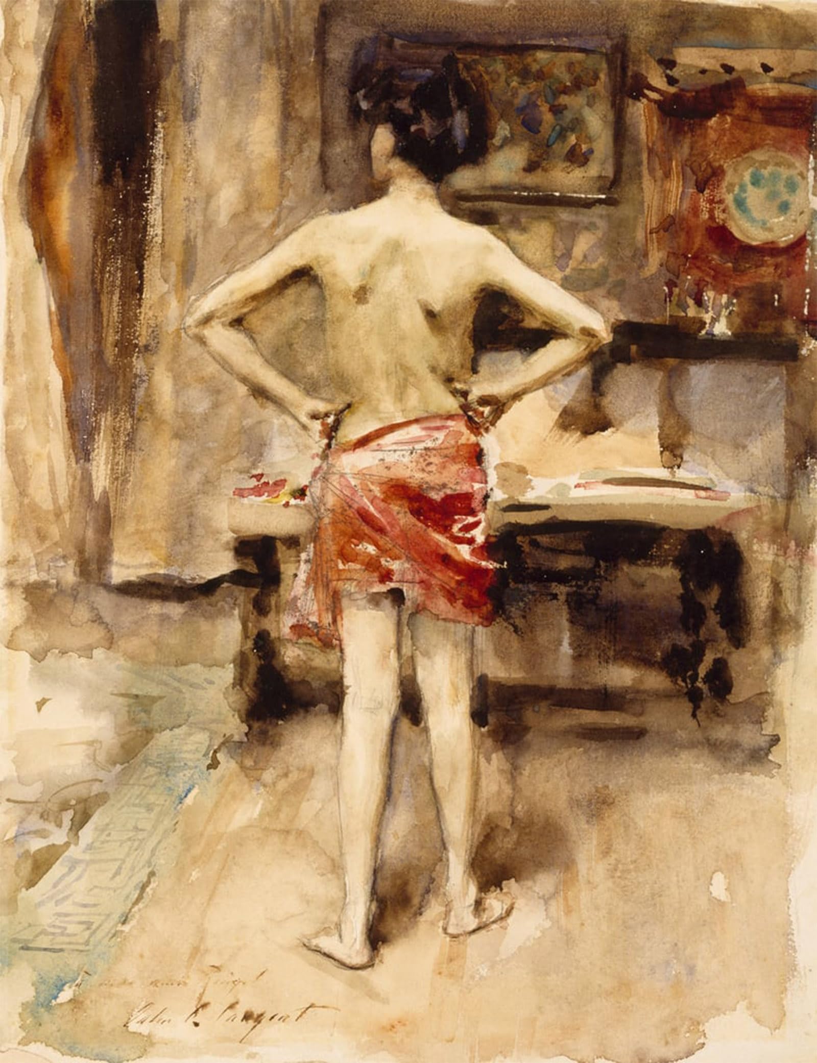 ARTXLXXBN Famous Painting Art Wall Decor Abstract Art Picture the Model by John Singer Sargent Animal Pictures for Home Decor 60x90cm