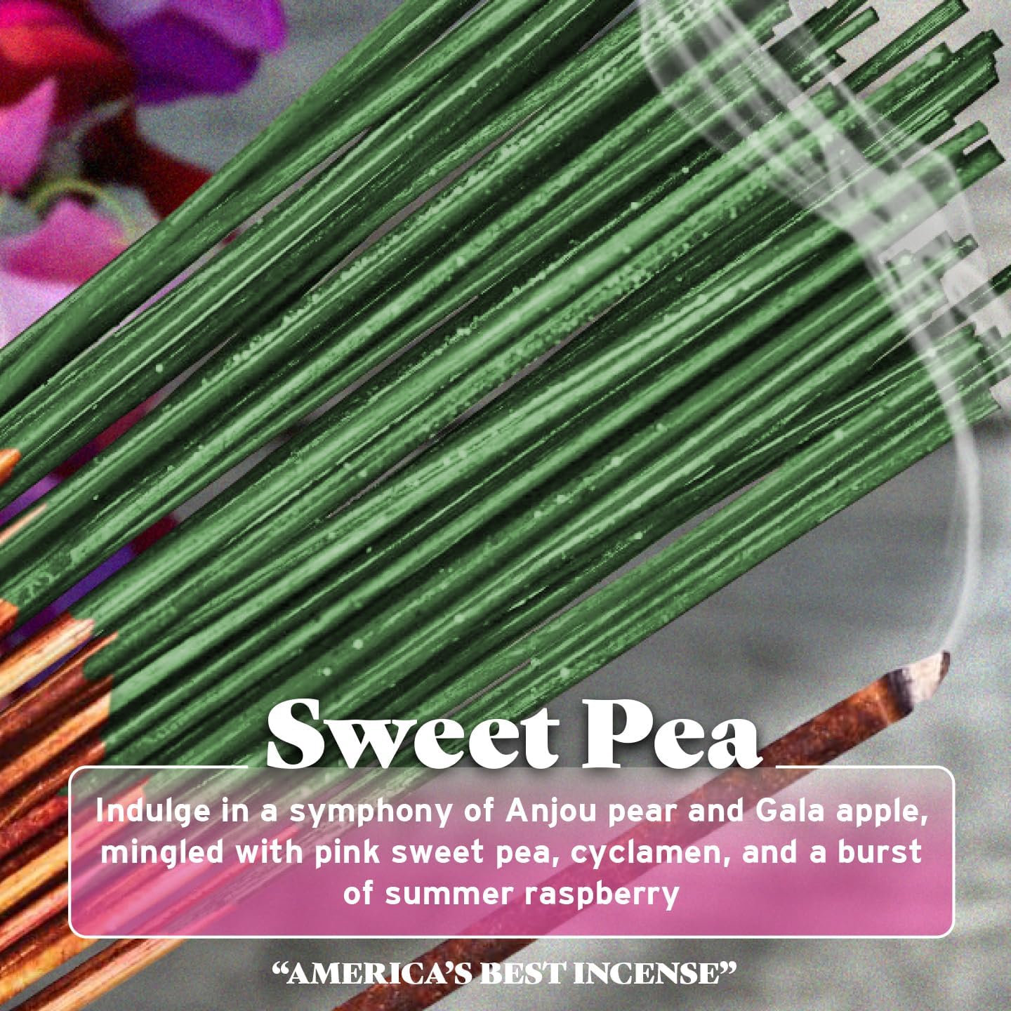 Wild Berry Incense Sticks - Sweet Pea - Bright Fruity Floral Fragrance Inspired by Bath & Body Works - Hand Dipped in The USA (100 Count)