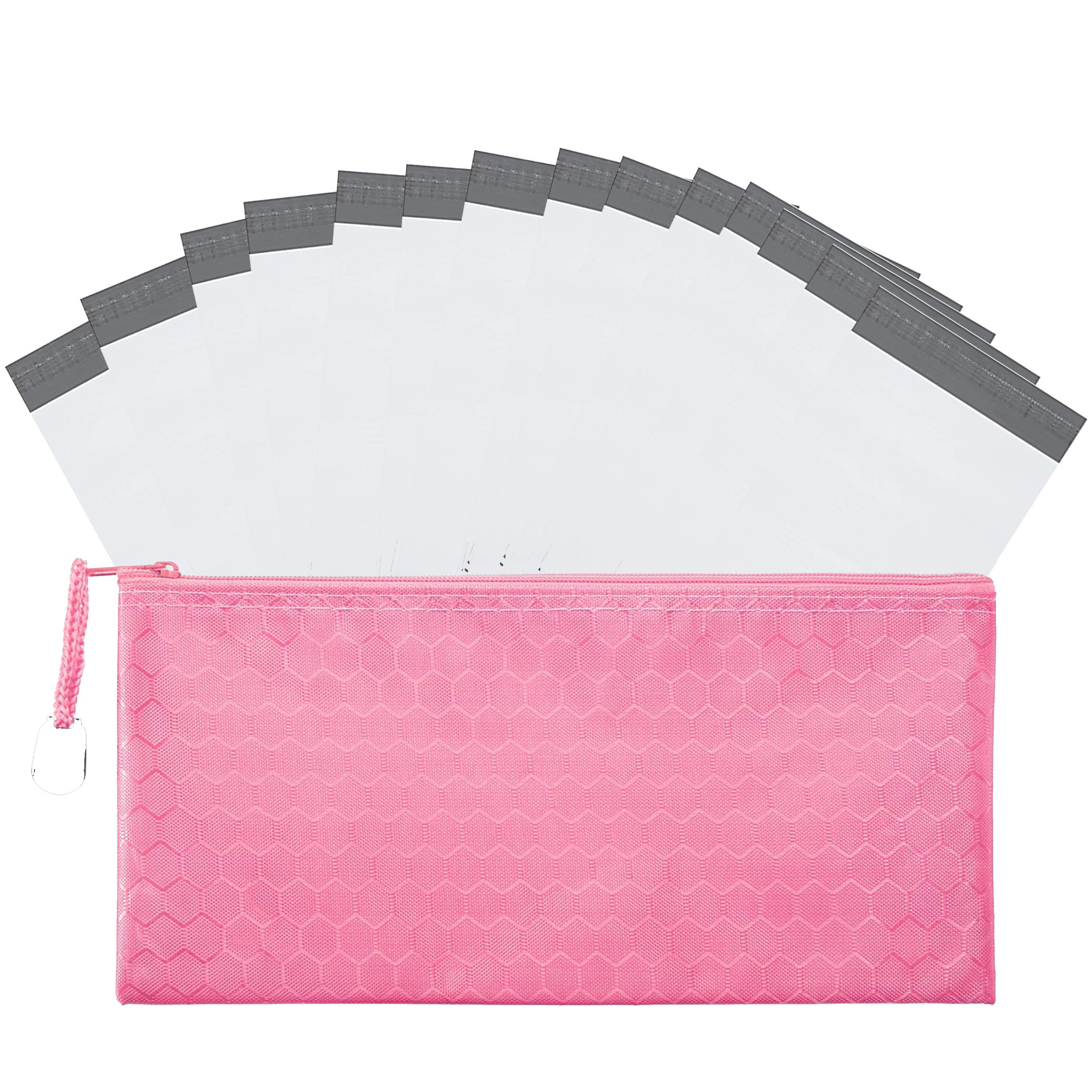 Trail Essentials Feminine Personal Disposal Seal Bags- 100 White Opaque Seal Bags for Sanitary Disposal, with Pink Purse Pouch. Discreet Disposal for Tampons, Pads, and Liners