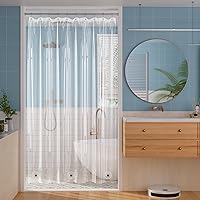Titanker 60x72 Clear PEVA Shower Curtain Liner with Magnets - Lightweight Waterproof Bathroom Liner, Rustproof Grommets
