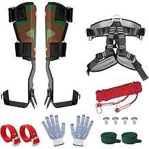 Tree Climbing Spikes Set,Tree Climbing Gear with Rope & Straps