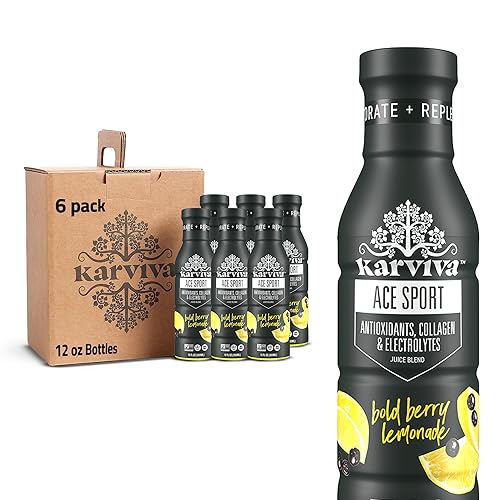 ACE Recovery - Jugo antioxidante, bebidas energéticas para deportes, fruta real, colágeno natural, electrolitos, bebida antioxidante sin BPA, 6